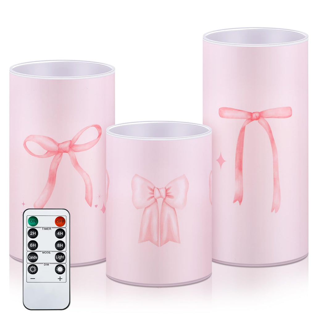 Coquette Flameless Candles LED Battery Pillar Candles Set Battery Operated with Remote