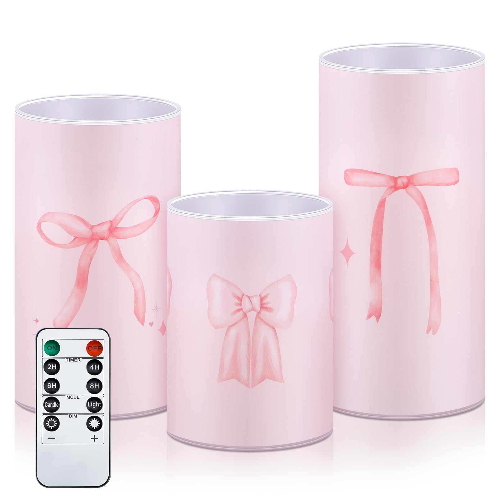 Coquette Flameless Candles LED Battery Pillar Candles Set Battery Operated with Remote