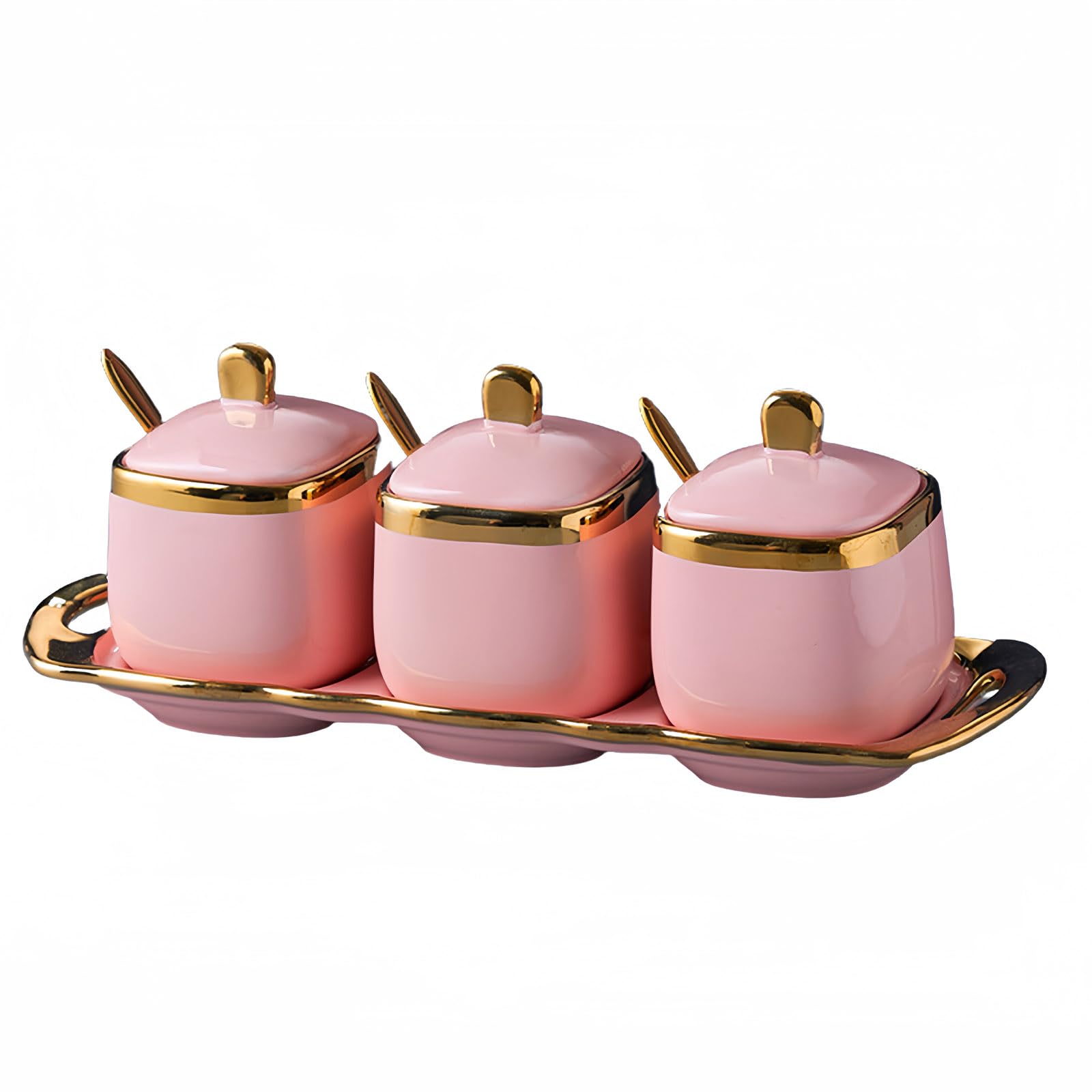 Sugar Bowl With Lid And Spoon, Sugar Pot Set Of 3