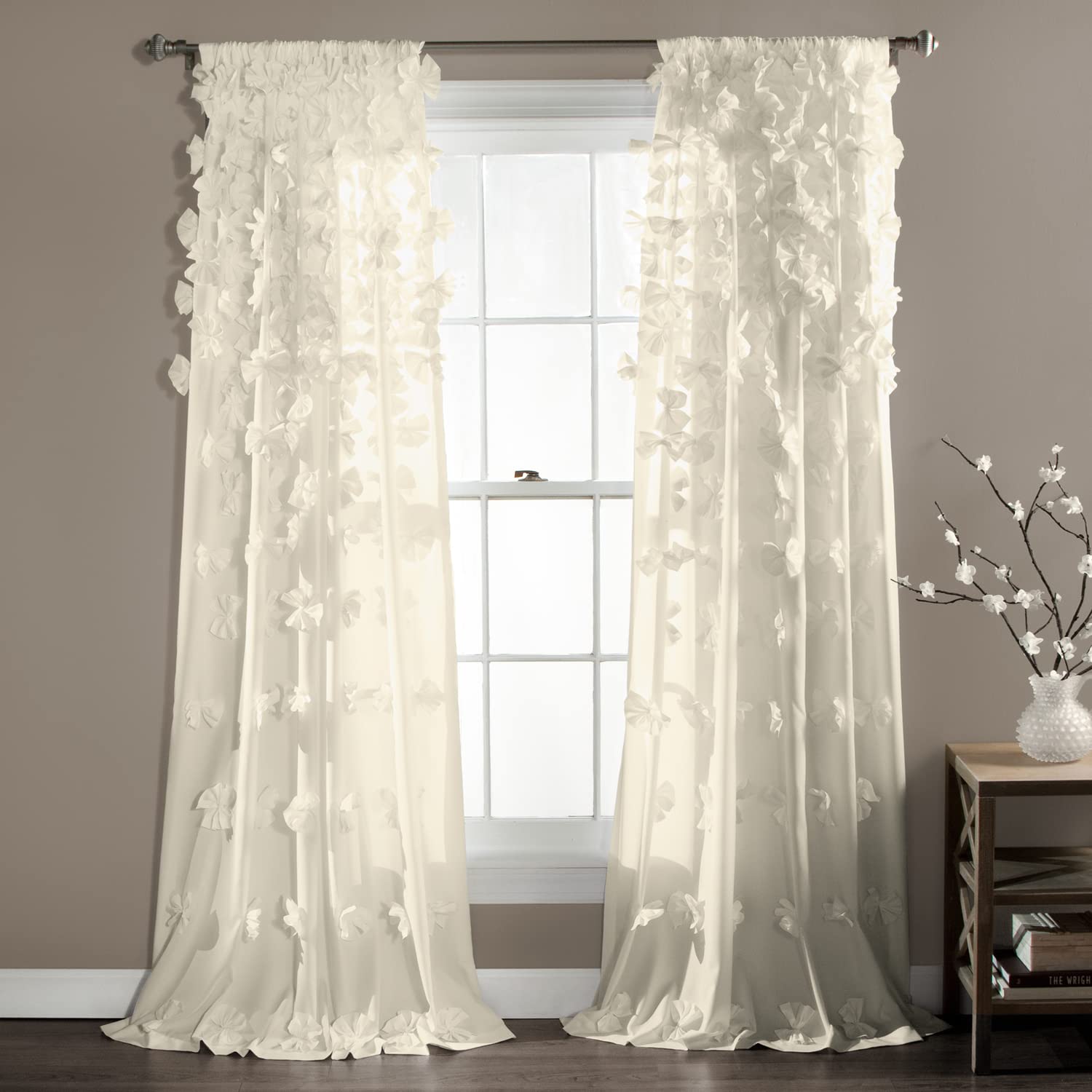 Charming Handmade Bow Details - Elegant Light Filtering Curtains