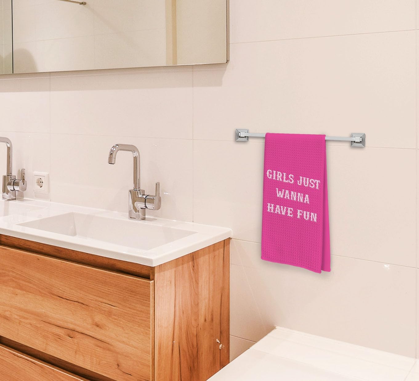 Pink Girls Just Wanna Have Fun Hand Towels