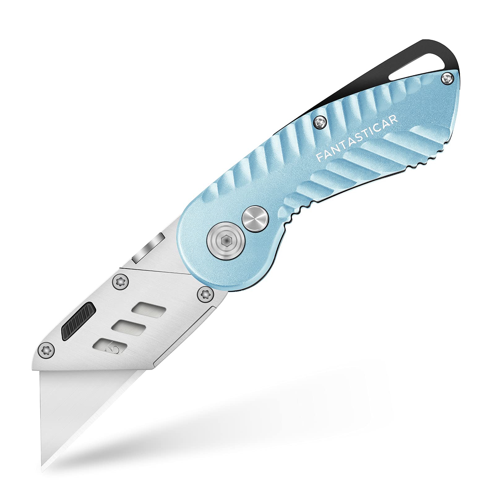 Folding Utility Knife, Cute Metal Box Cutter with Extra 5 Sharp Blades, Quick Blade Change, and Preminium Gift Packaging, for Cardboard Opener, Paper Cutter