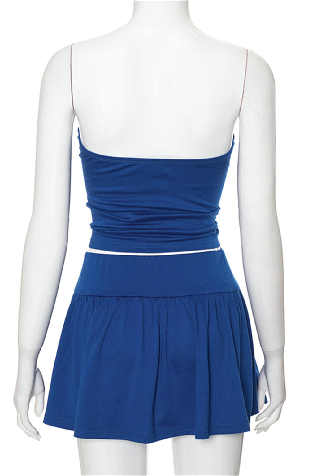 Women Sexy Summer 2 Piece Sets Drawstring Ruched Crop Tube Top Low Rise Ruffle Mini Skirts Sets Y2k Outfits