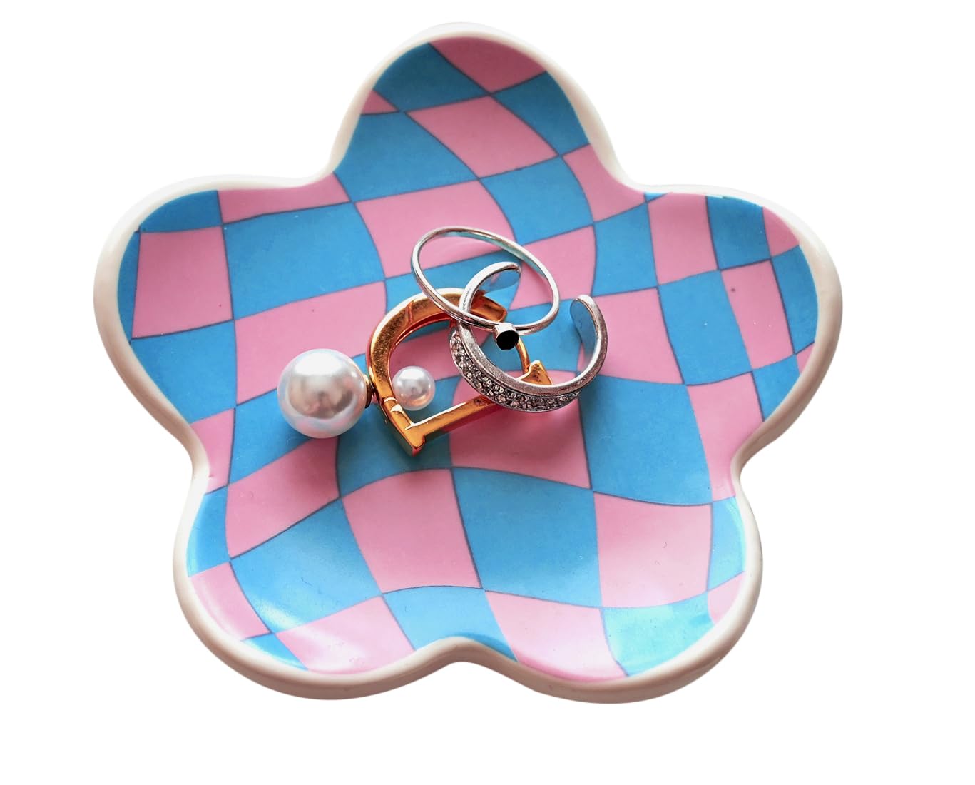 Room Decor Aesthetic Stuff for Teen Girls Gifts Trendy Stuff Pink Roon Decor Aesthetic Room Decor Bedroom Decor Aesthetic Checkered Jewelry Tray