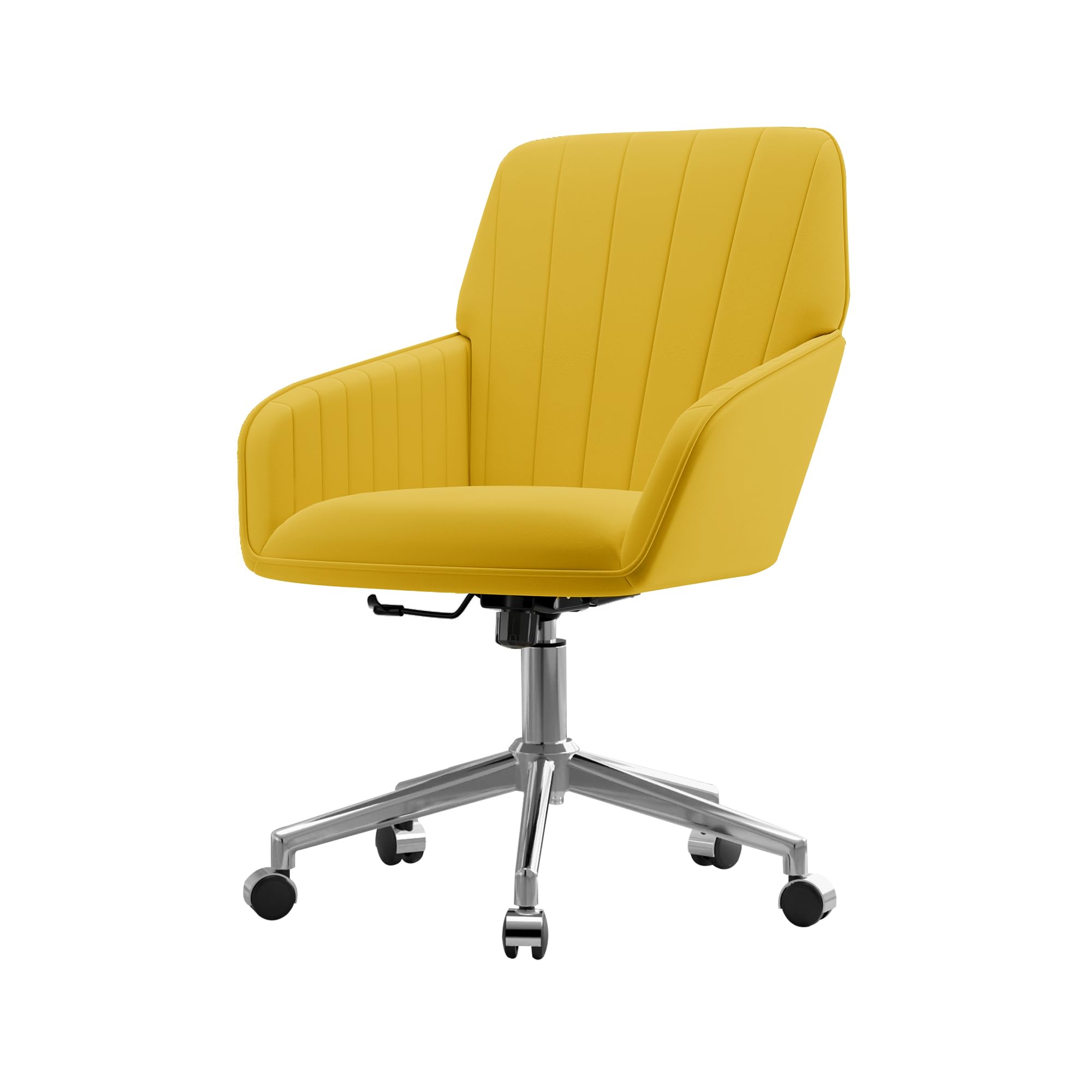 Velvet Modern Cute Chair with Back, Height Adjustable Upholstered Vanity Chair with Swivel Wheels