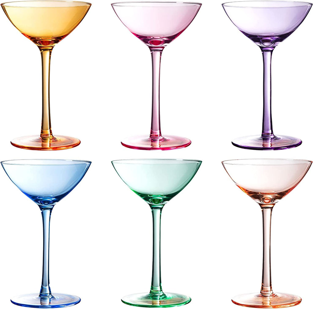 Colored Martini, Champagne and Cocktail Coupe Glass | 7oz