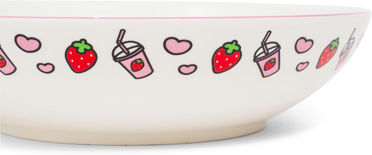 Sanrio My Melody Cupcake 9-Inch Large Ceramic Coupe Dinner Bowl For Serving Pasta, Salad, Cereal