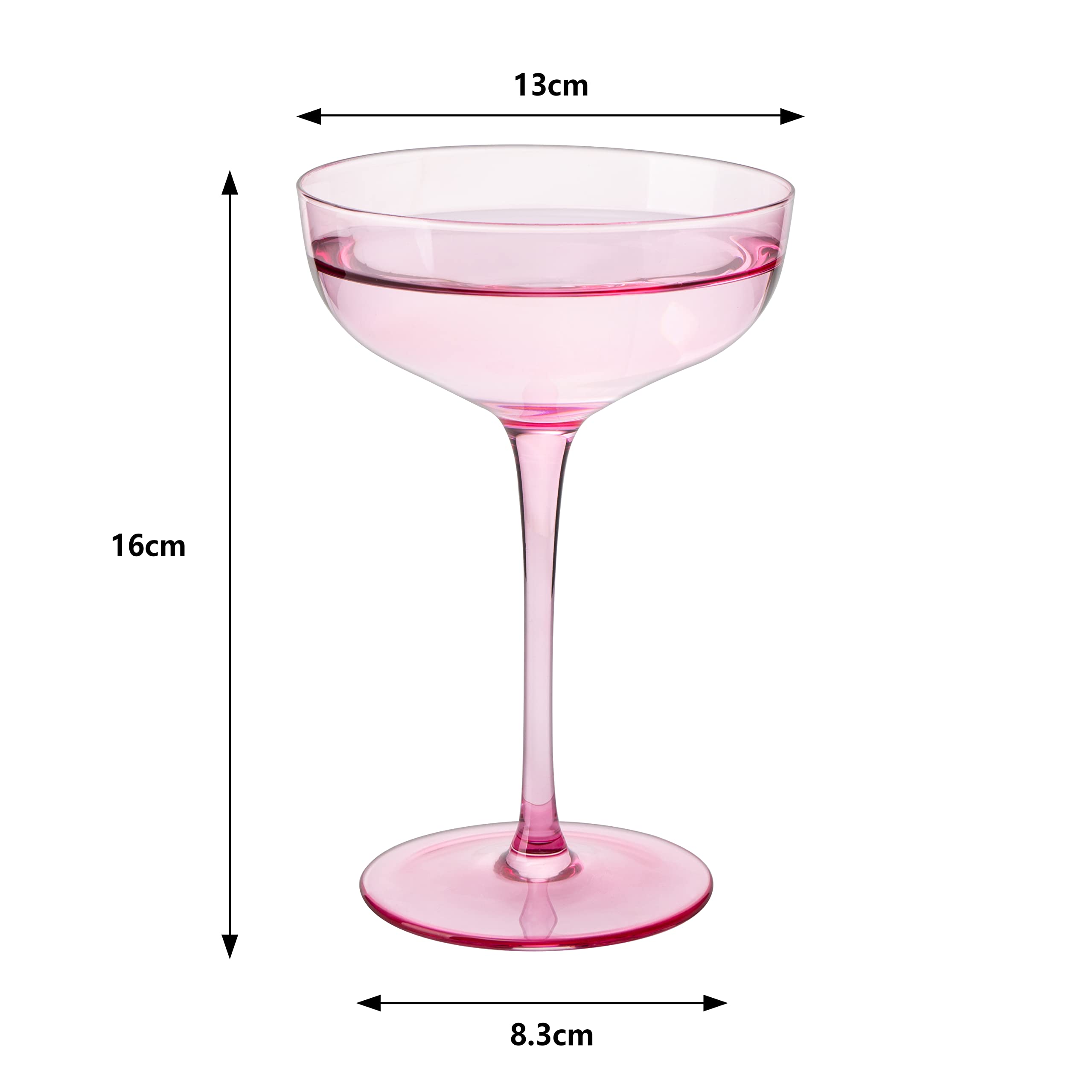 Colored Martini, Champagne and Cocktail Coupe Glass | 7oz