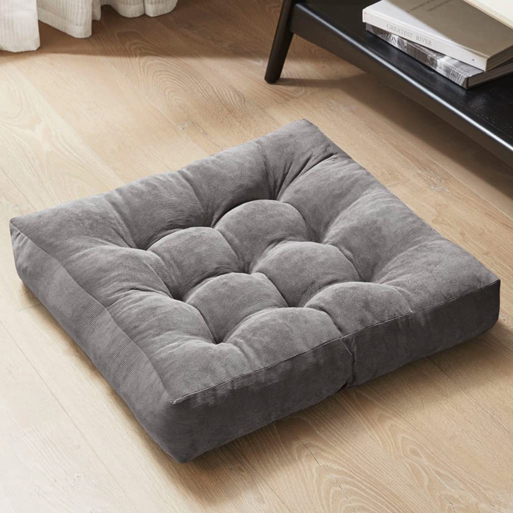 Square Large Pillows Seating Meditation Floor Pillow, Tufted Corduroy Cushion for Living Room