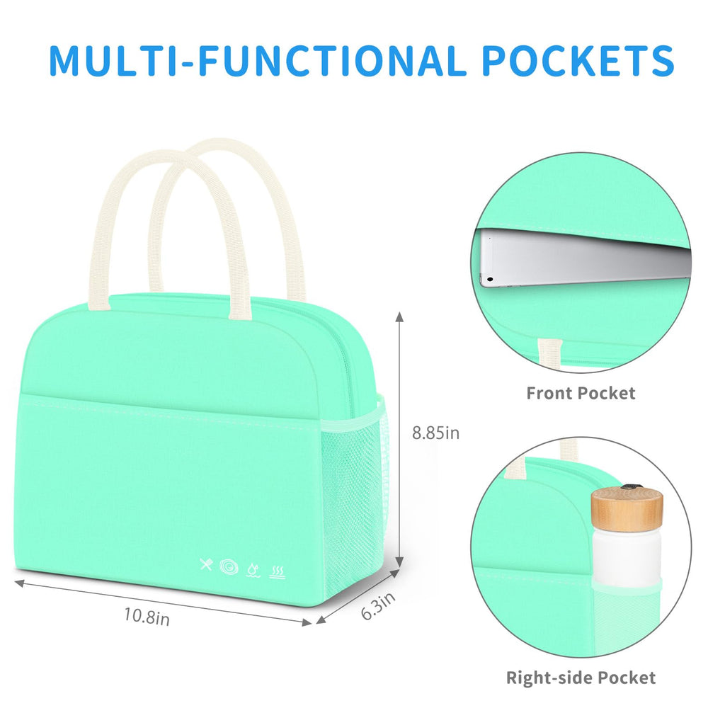 Reusable Insulated Lunch Tote Bag,Leakproof Food Handbags Case High Capacity