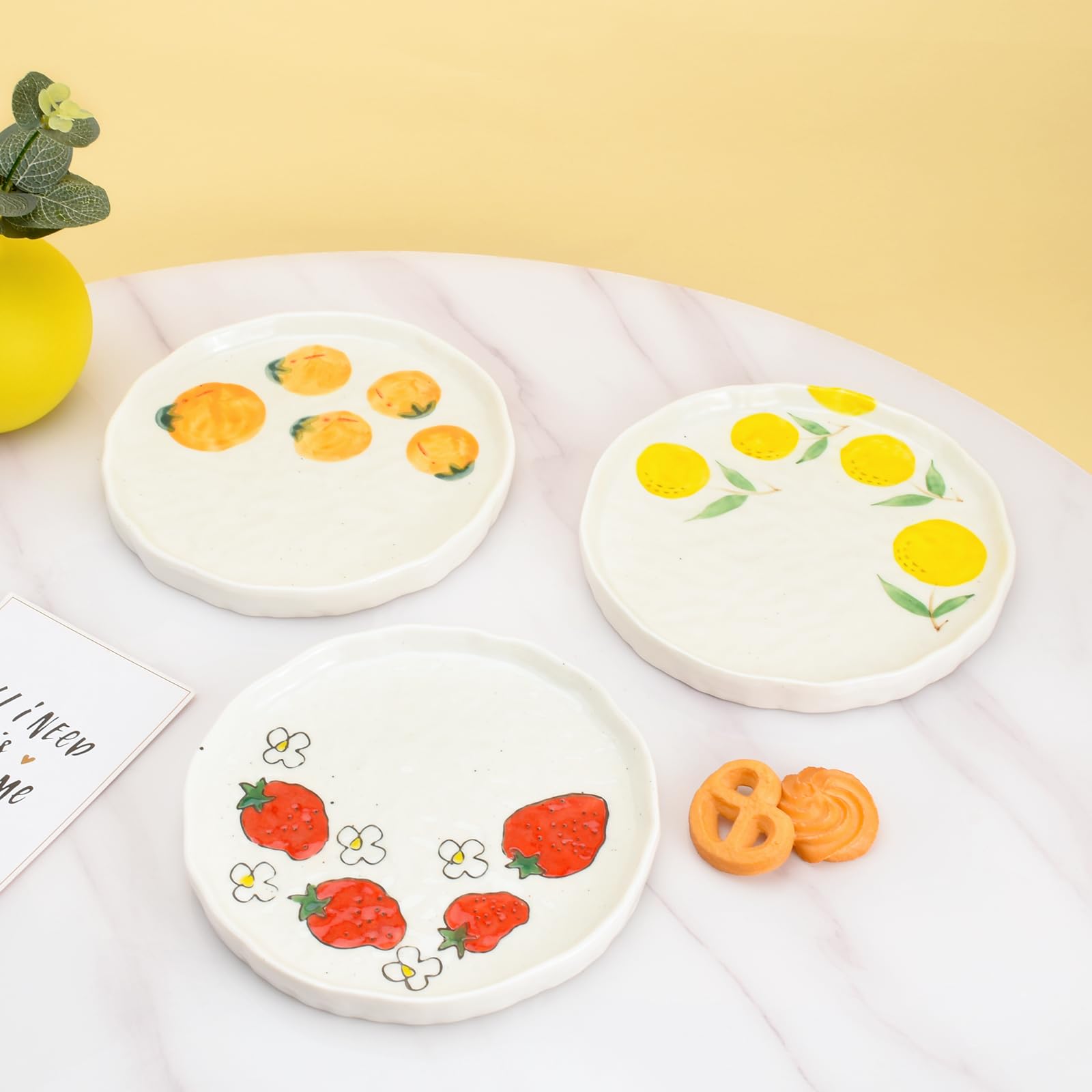Ceramic Dinner Plate, Cute Creative Plates Design, Printed Dinnerware