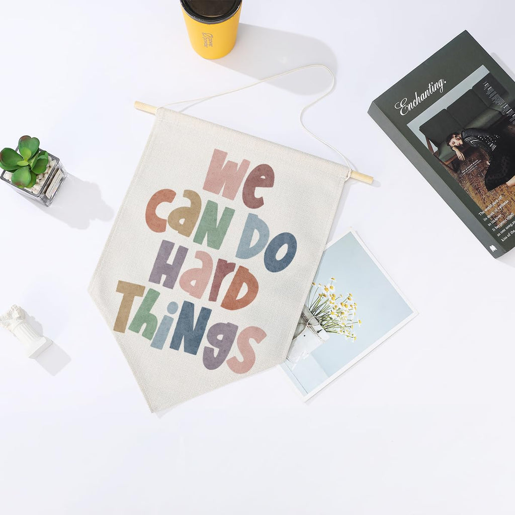 Preppy Positive Affirmations Wall Hanging Pennant Flag â€?Aesthetic Decor for Classroom, Bedroom, or Home