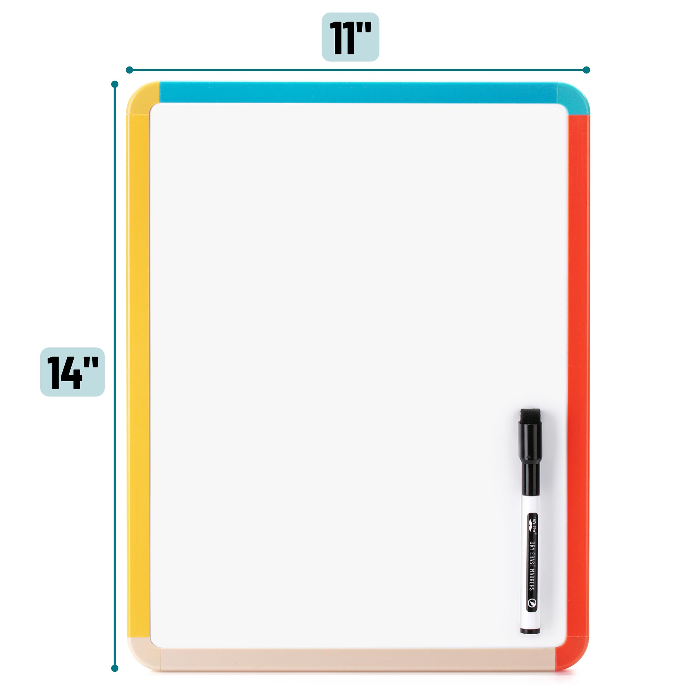 Dry Erase Board, 14â€?x 11â€?with a Black Dry Erase Marker Color Frame, Small White Board Dry Erase Whiteboard