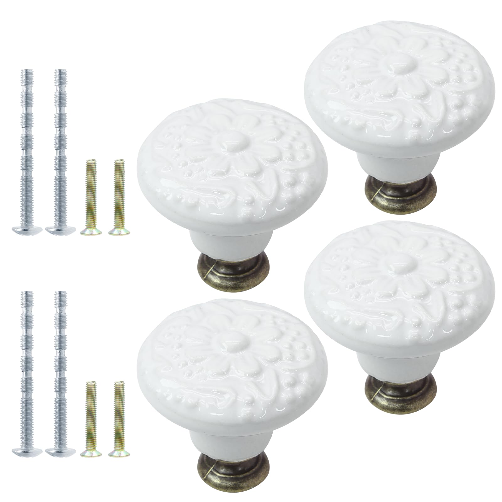 Ceramic Knobs, Vintage Kitchen Cabinet Knobs Pulls Retro Ceramic