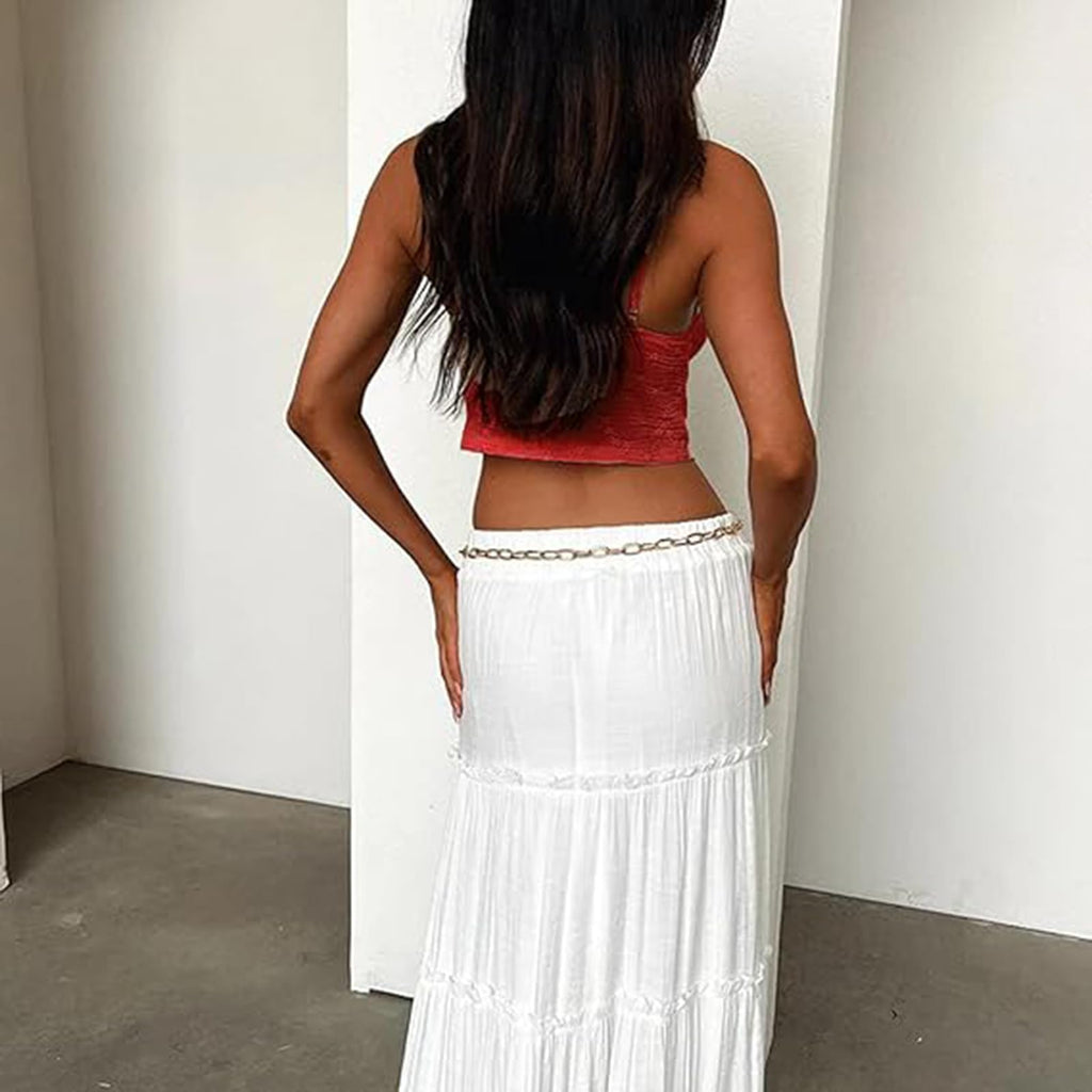 Women's Sexy Lace Up Padded Camisoles Spaghetti Straps V-Neck Ruffle Crop Tops Y2K Cami Shirt Streetwear