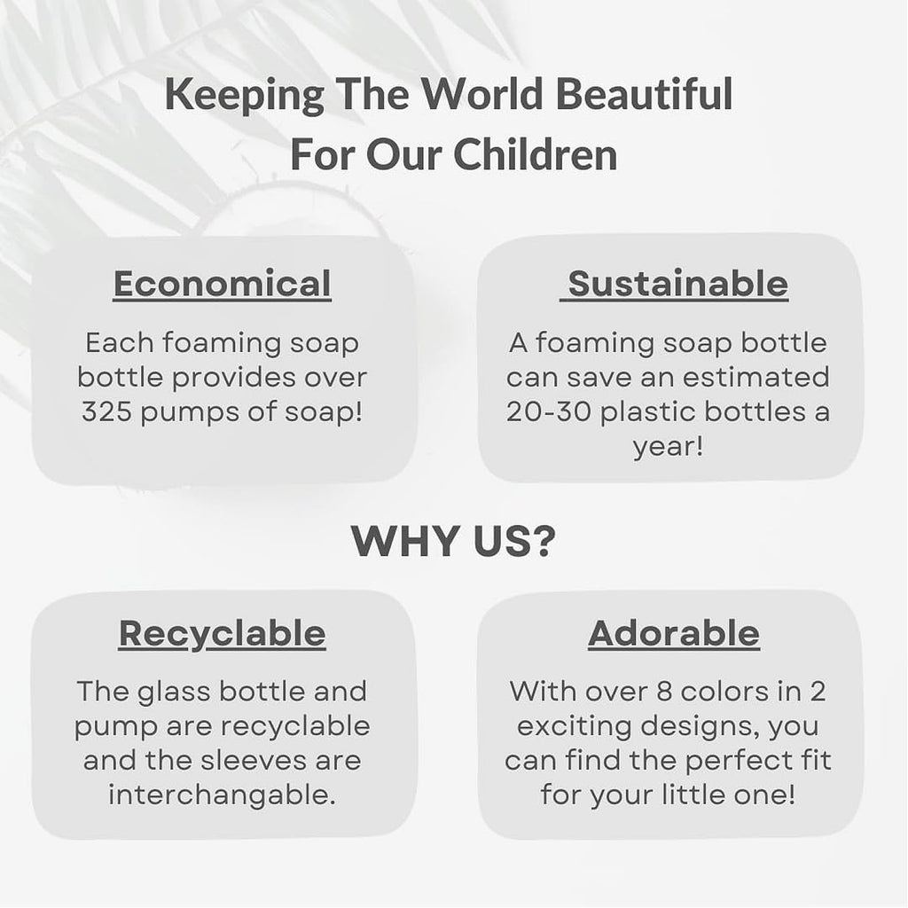 Foaming Glass Bottle Dispenser w/Heart Silicone Sleeve, 8oz