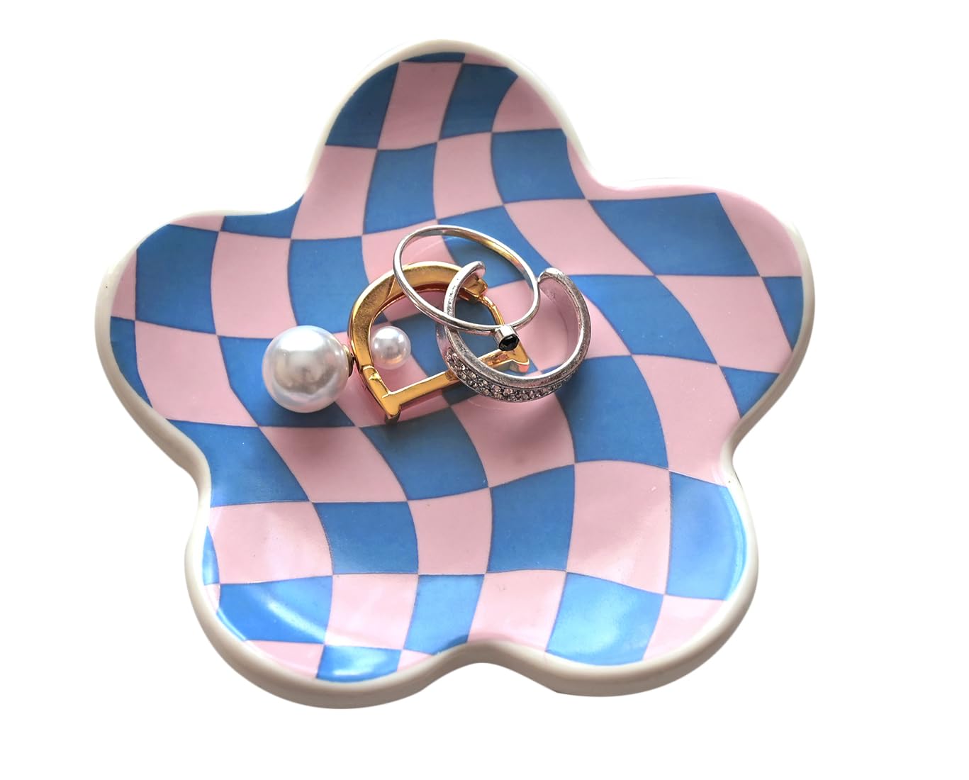 Room Decor Aesthetic Stuff for Teen Girls Gifts Trendy Stuff Pink Roon Decor Aesthetic Room Decor Bedroom Decor Aesthetic Checkered Jewelry Tray