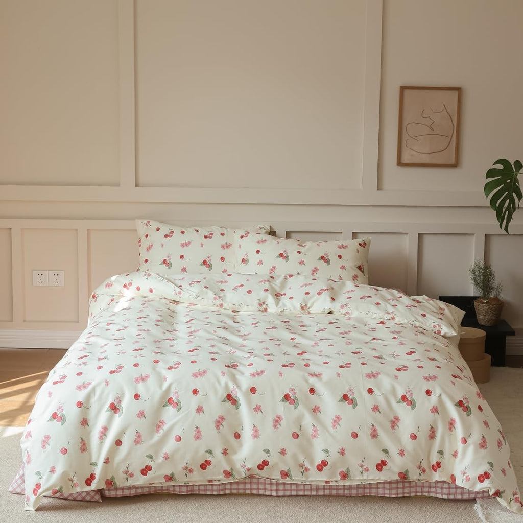 Cute Duvet Cover Sets 100% Cotton Bedding Comforter Cover Full 2 Pillowcases