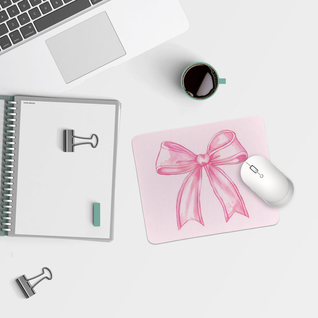 Coquette Bow Mouse Pad, Trendy Mouse Pad, Preppy Cute Mouse Pad for Desk Home Office & Gaming, 9.5x7.9 inches