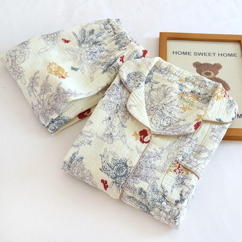 Women Linen Set Coquette Womens Pajamas Set - Old Money Aesthetic Lounge Sets