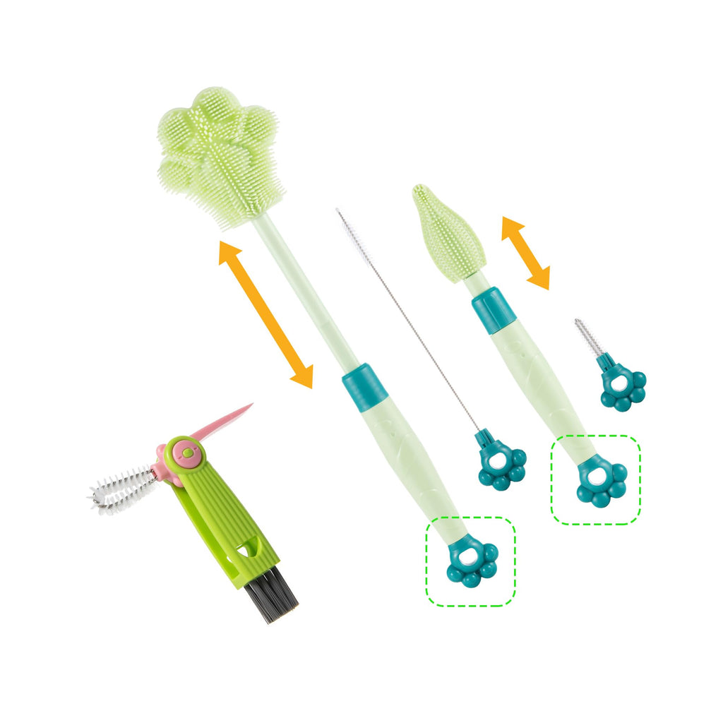 Silicone Bottle and Pot Brush Cleaner, Adjustable Handle Length (10.5-13.8in)