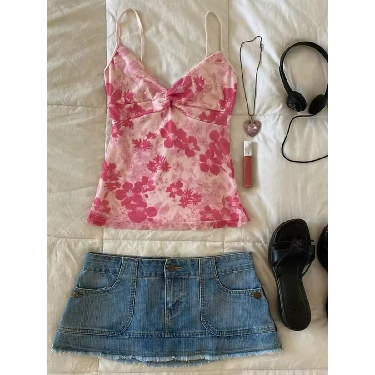 Emo Coquette Cropped Top Grunge 2000s Spaghetti Strap Tops Streetwear Vintage Camisole Y2k Cheetah Tops