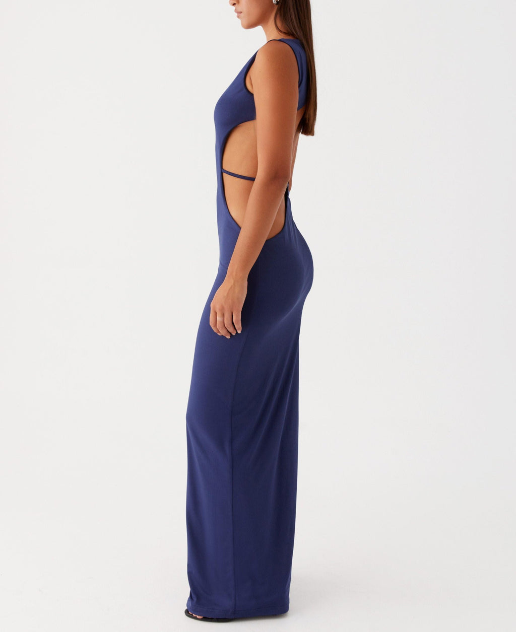 Sexy Cut Out Maxi Dress for Women Spaghetti Strap Backless Bodycon Dress Y2k Hollow Sleeveless Long Dress