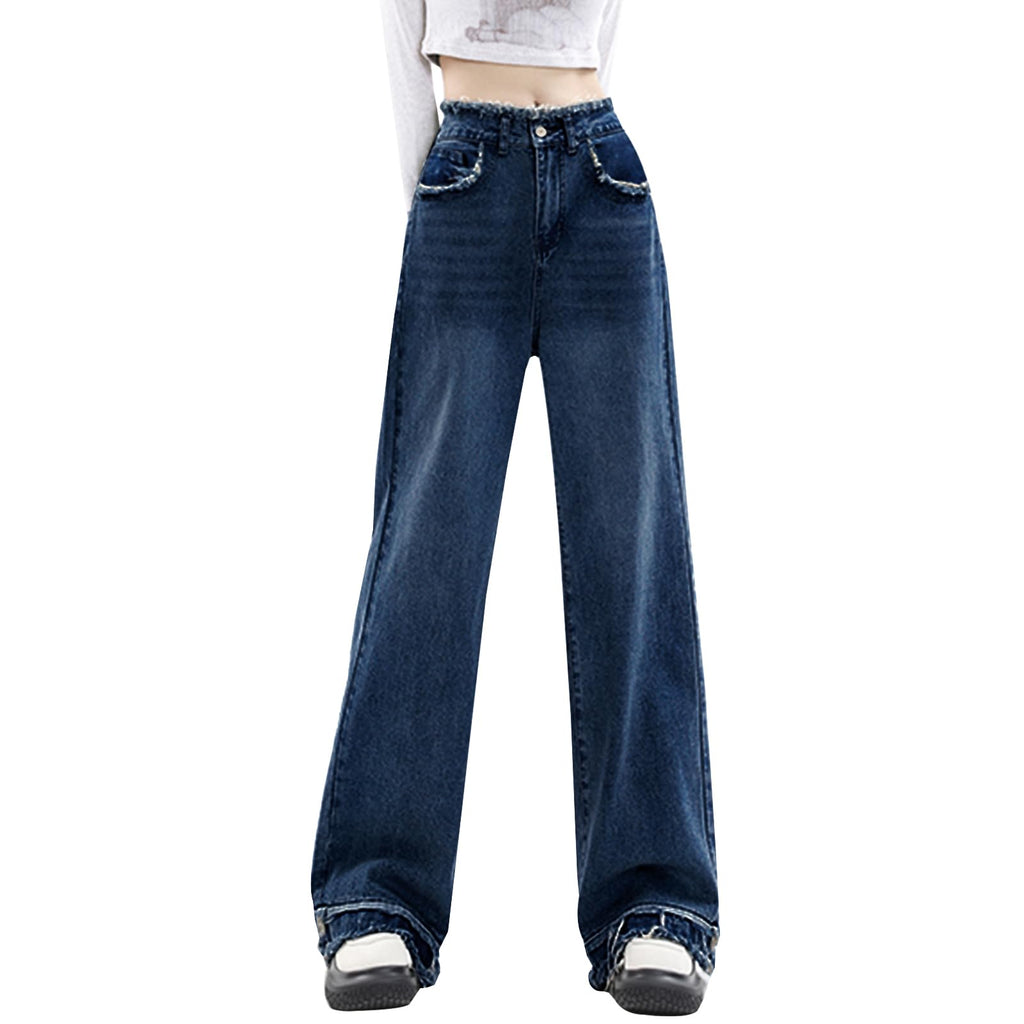 Y2K High-Waisted Baggy Jeans â€?Stretch Wide-Leg Denim