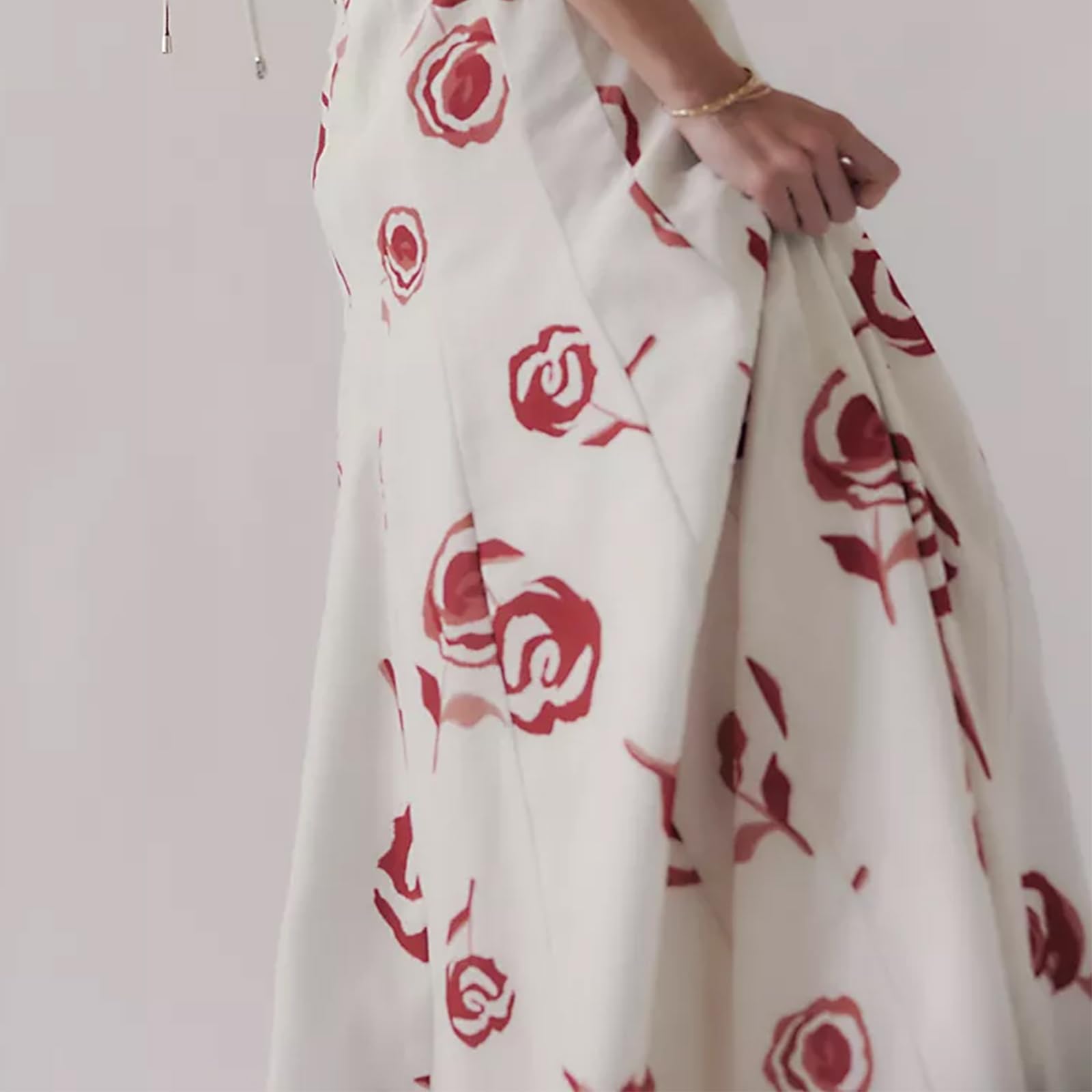 Women Floral Slip Dress Spaghetti Strap Maxi Dress Backless Slim Fit Long Dresses Flowers Print Going Out Dress