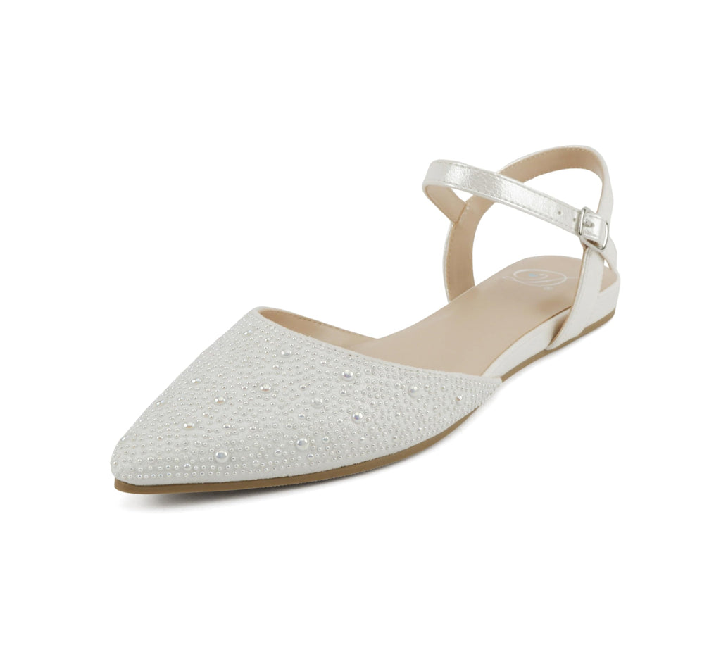 Women Pointed Toe Slingback Flat Bridal Dress Pumps