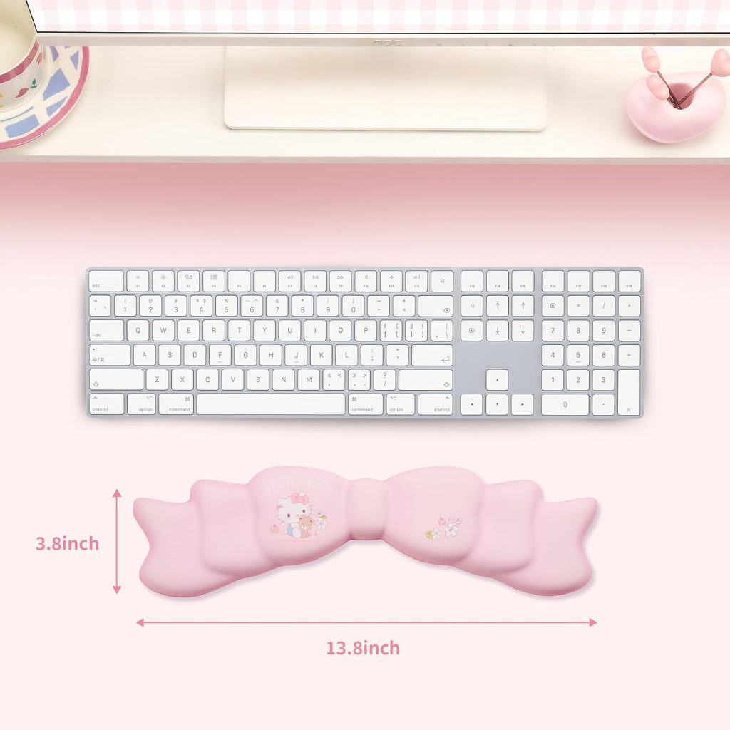 Memory Foam Bowknot Wrist Rest, Non-Slip Rubber Base Keyboard Wrist Rest for Gaming or Home Office Work