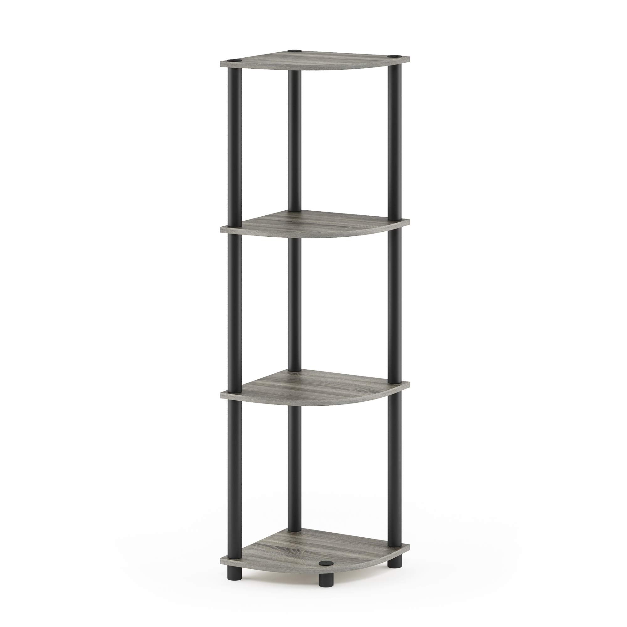 Three-Tier Round Tube Reversible Corner Display Rack Multipurpose Shelving Unit