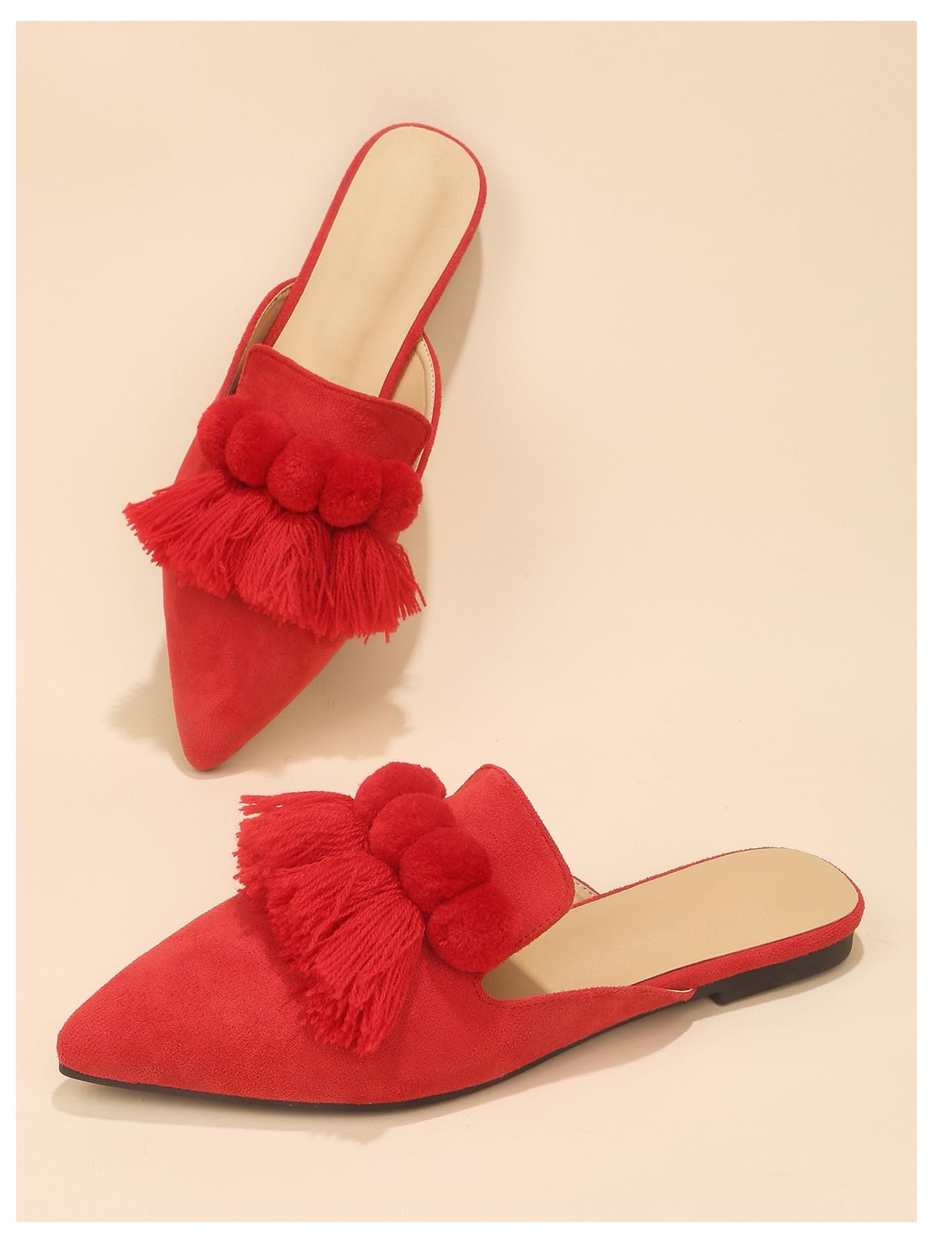 Women's Dress Shoes Slip On Flats Comfortable Pointed Toe Mules Dressy Casual Loafers Shoes