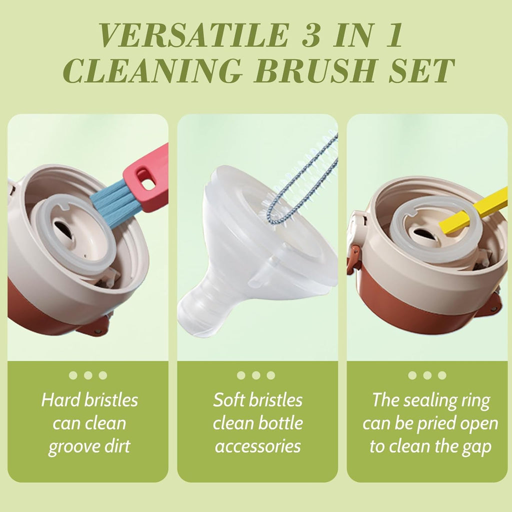 Straw Cleaner Brush Fit for Stanley Cups, Extra Long Straw Cleaner Brush Set for Clear/Metal Drinking Straws, 3 in 1 Cup Lid Straw Cleaner