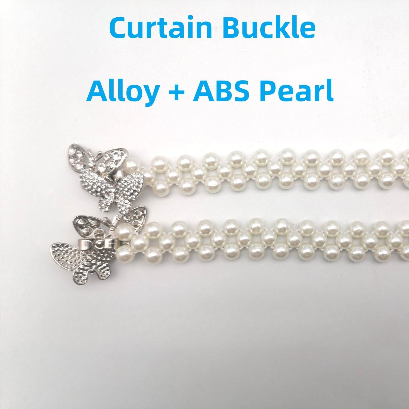 Pearl Bow Curtain Tiebacks, 2 Pack Curtain Ties Elegant Decorative Tie Backs Modern Pearl Tiebacks for Drapes Window Curtain Holdbacks for Draperies Accessories