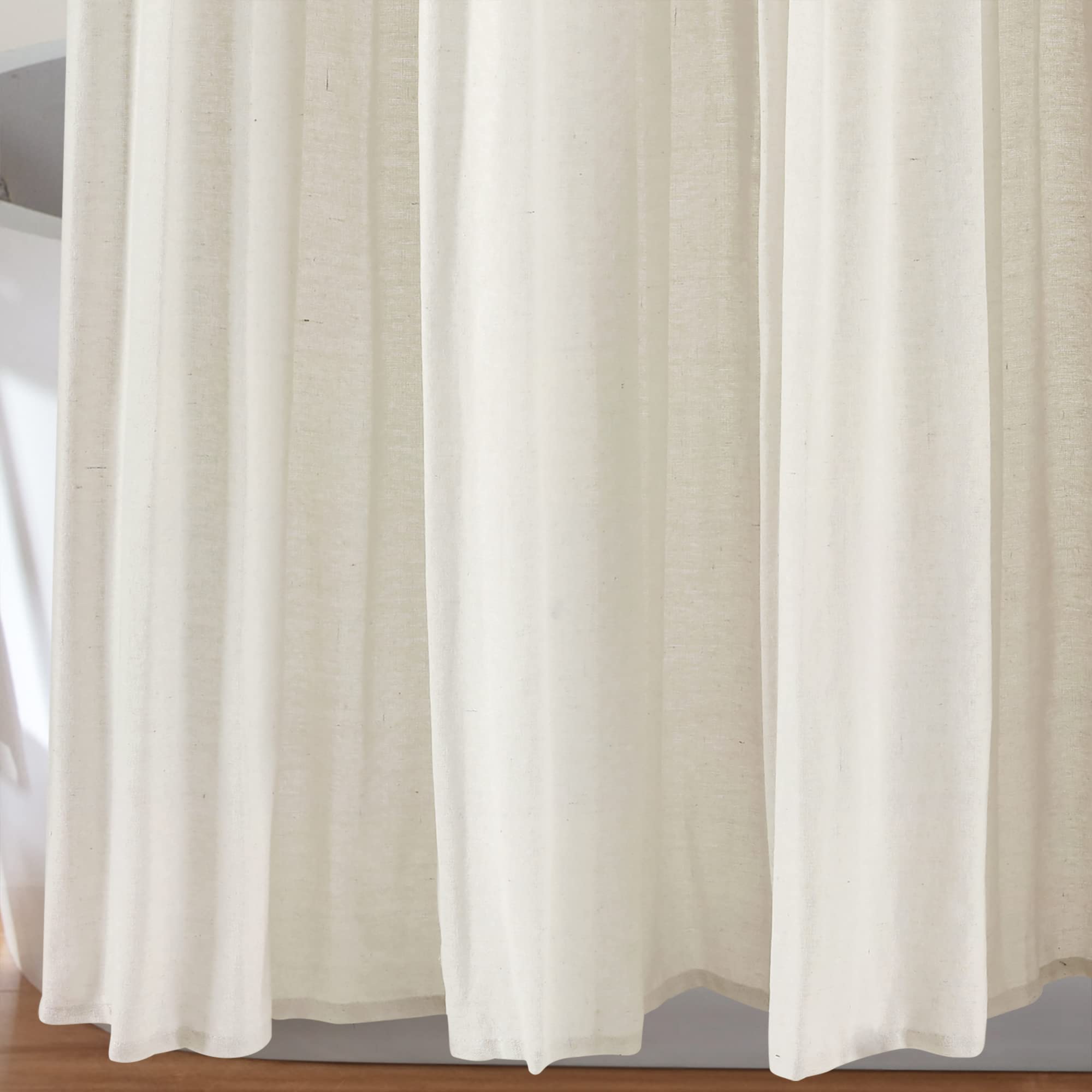 Lush Decor Linen Button Shower Curtain, 72" W x 72" L, Fabric Shower Curtains