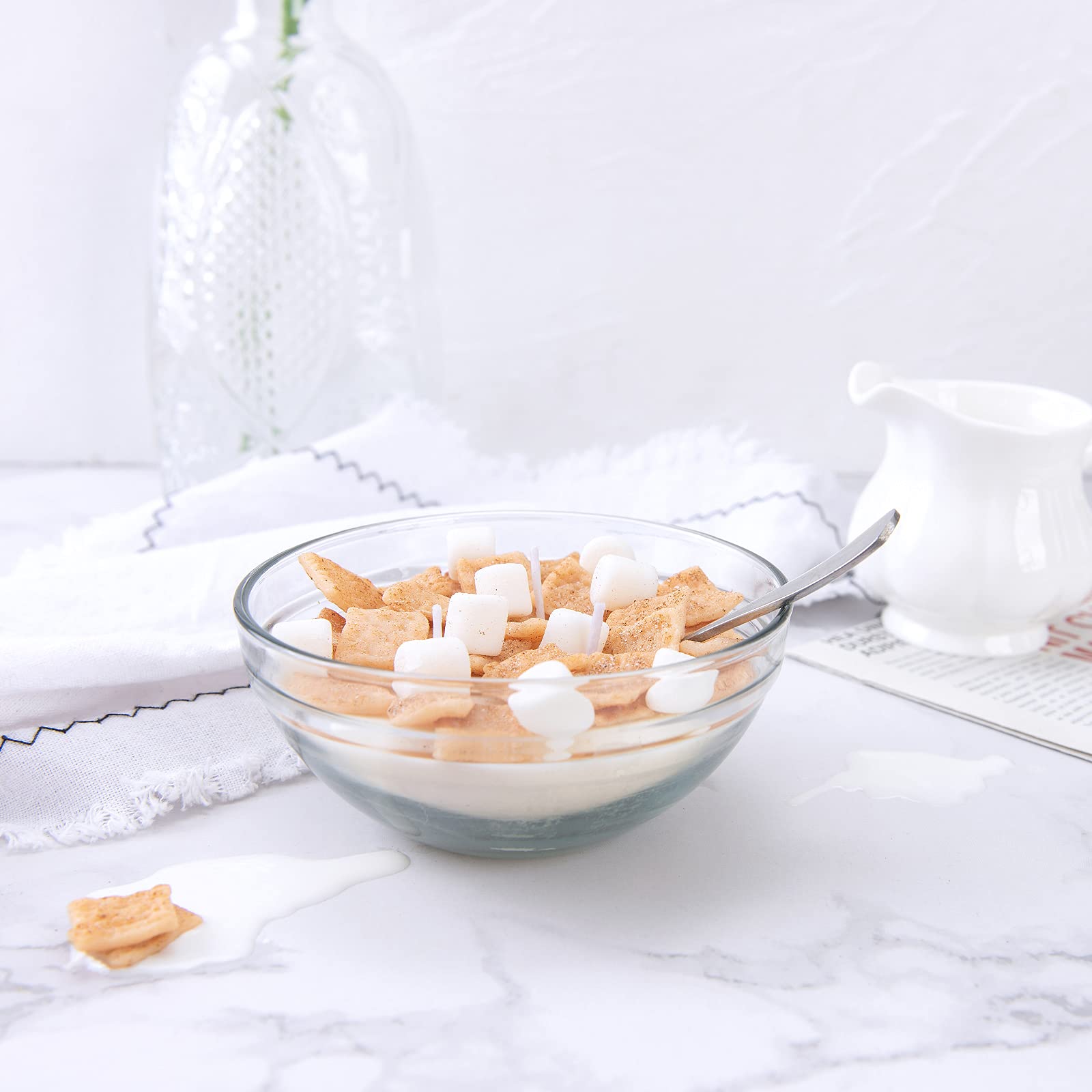 Cereal Bowl with Metal Spoon Scented Soy Candle