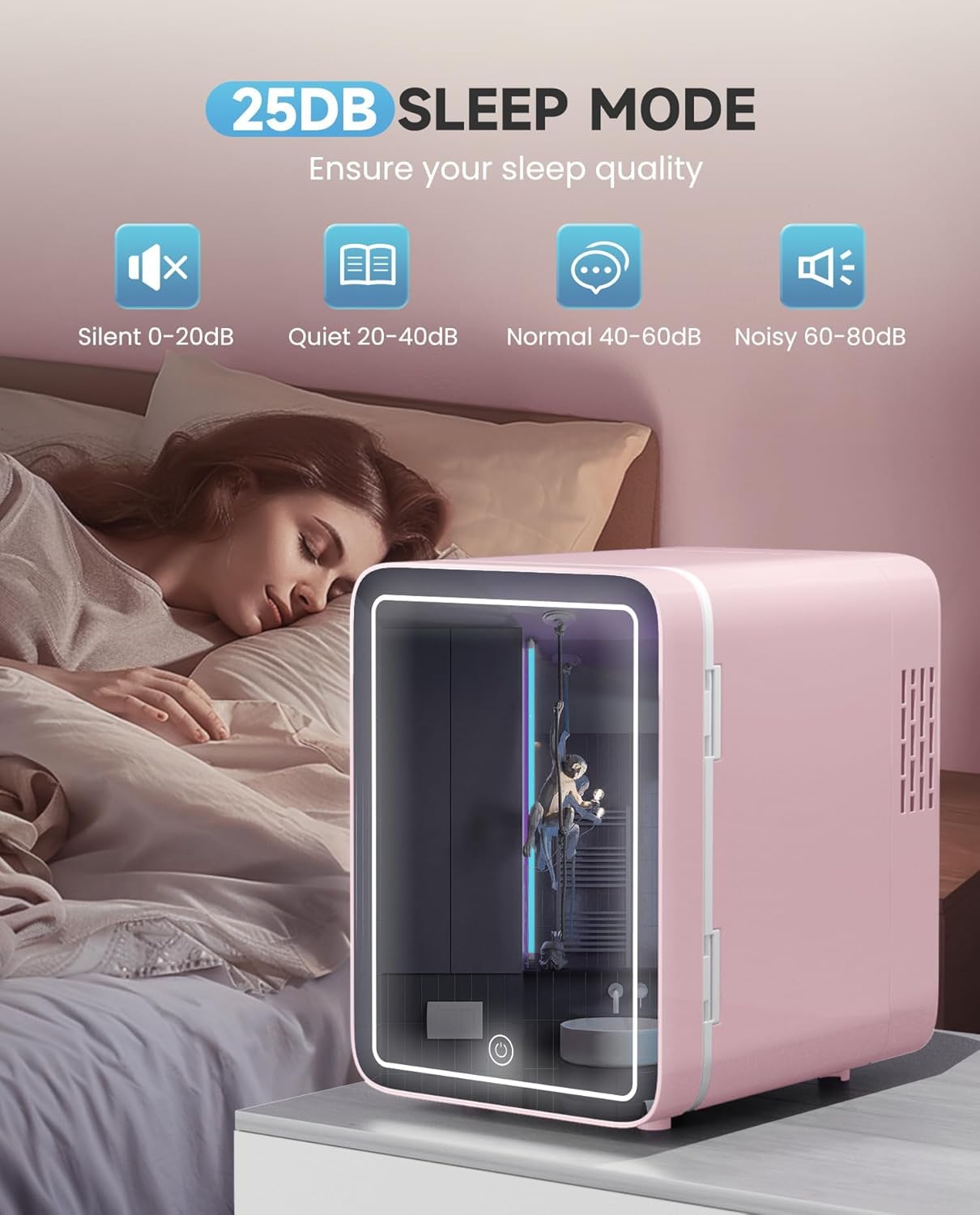 Skincare Fridge - Makeup Fridge for Refrigerating Skincare and Food, Mini Fridge Cooler and Warmer