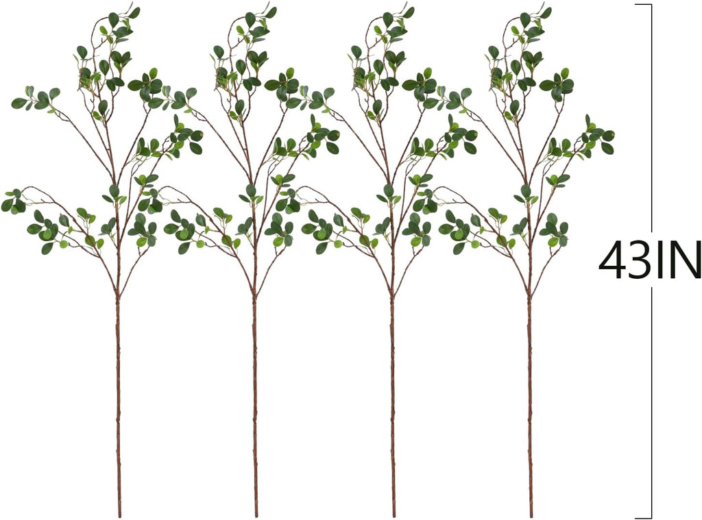 Lucky Artificial Lemon Branches, 4pcs of 27 Inch, Realistic Green Leaves and Yellow Lemon Fruit, Kitchen and Home Decor Plants, Greenery Stems