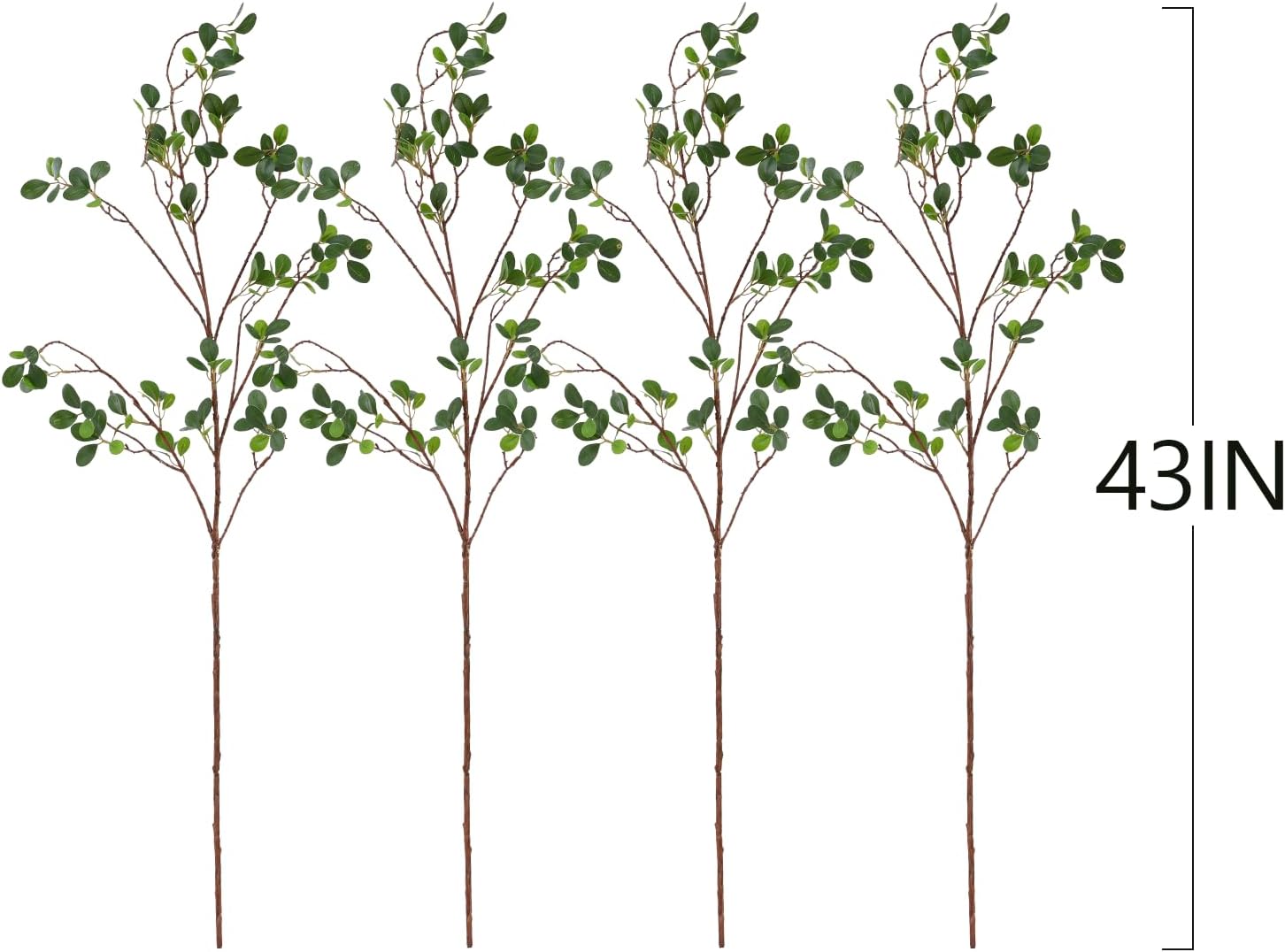 Lucky Artificial Lemon Branches, 4pcs of 27 Inch, Realistic Green Leaves and Yellow Lemon Fruit, Kitchen and Home Decor Plants, Greenery Stems