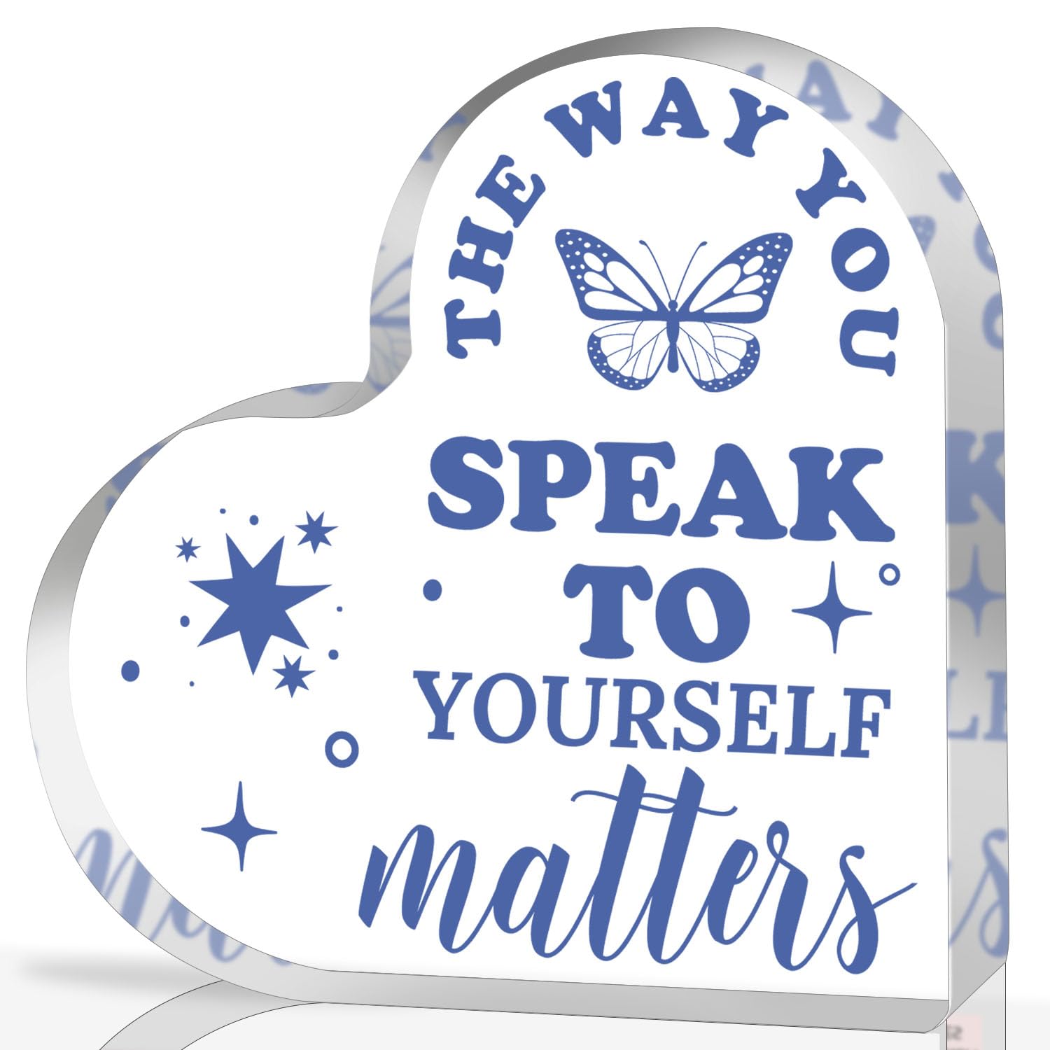 Note to Self Motivational Acrylic Heart Decor