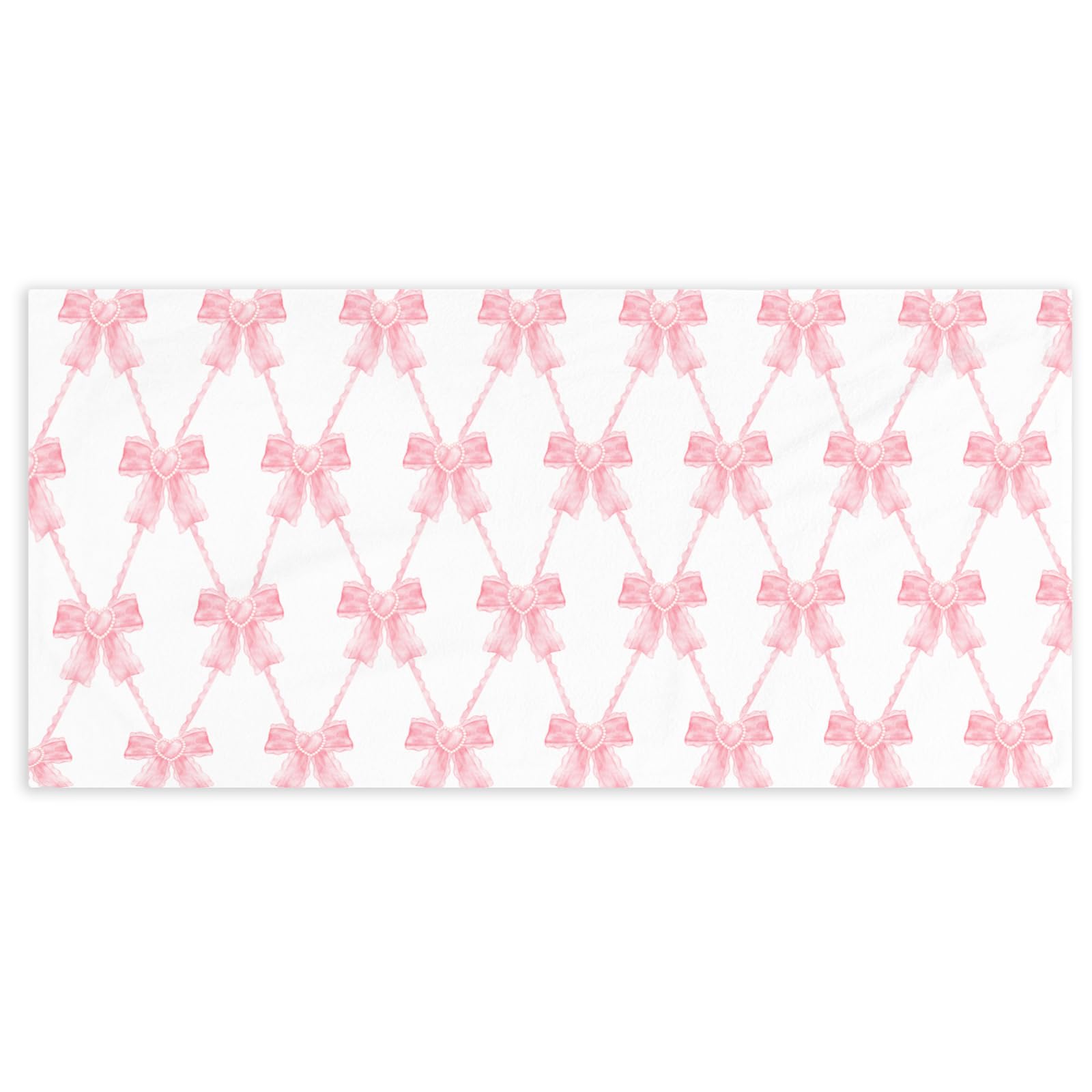Coquette Girly Pink Bow Beach Towel - Microfiber Absorb Water Travel Towels 60x30 Inches for Bathroom Kitchen