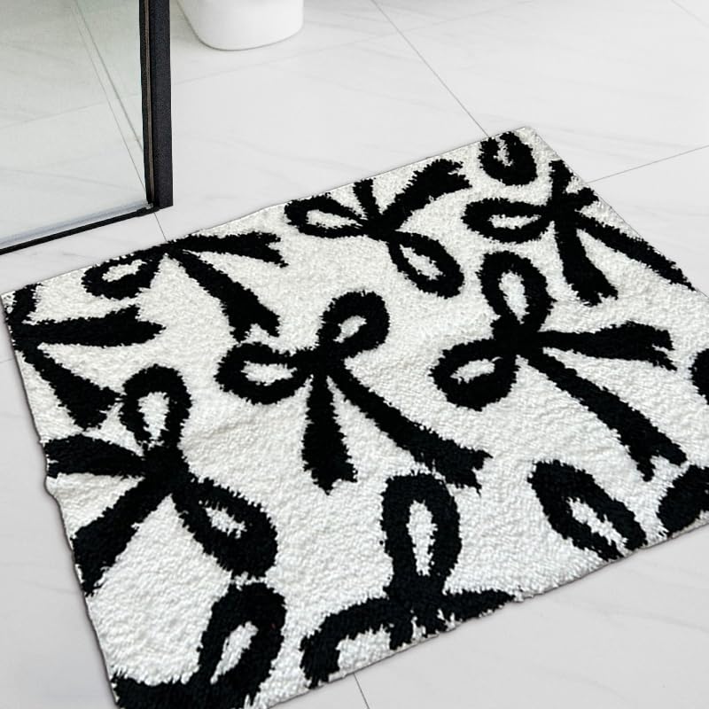 Coquette Bow Rug - Bow Shaped bathmat - Handmade & Premium- 30in (75cm) - Bathroom - Designer Rugs - Aesthetic Room Decor