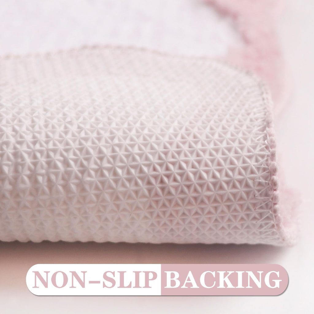 Coquette Pink Bow Bath Mat for Bathroom 20"x32", Cute Preppy Rugs with Scalloped Edges, Soft Microfiber, Ultra Absorbent, Non-Slip