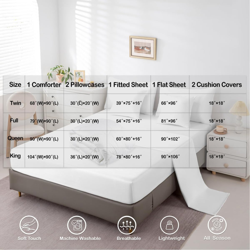 Princess Style Pink Bowknot Comforter Bedding Set, Bow Tie Pink White Dreamy Fairy Tale Bow (Comforter+Fitted+Flat Sheet+2 Pillowcases+2 Throw Pillow Covers) 7 Pieces Bed Set