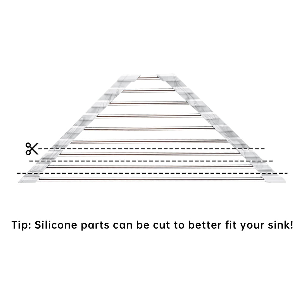 Triangle Foldable Dish Drying Rack, Small Roll-Up - Stainless Steel Over Sink Drainer for Kitchen Sink Corner, Rustproof