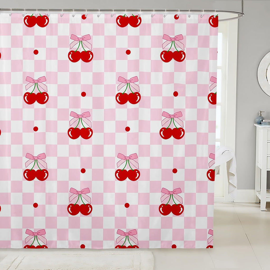 Cute Bathroom Curtains -  Waterproof Curtains, 12 Hooks Suits