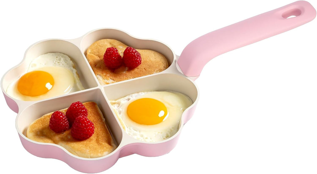 Paris Hilton 8-Inch Pink Heart-Shaped Ceramic Nonstick Divided Fry Pan