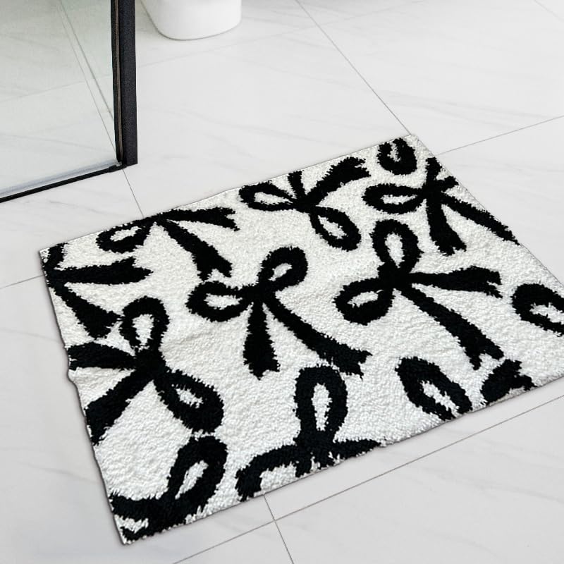 Coquette Bow Rug - Bow Shaped bathmat - Handmade & Premium- 30in (75cm) - Bathroom - Designer Rugs - Aesthetic Room Decor
