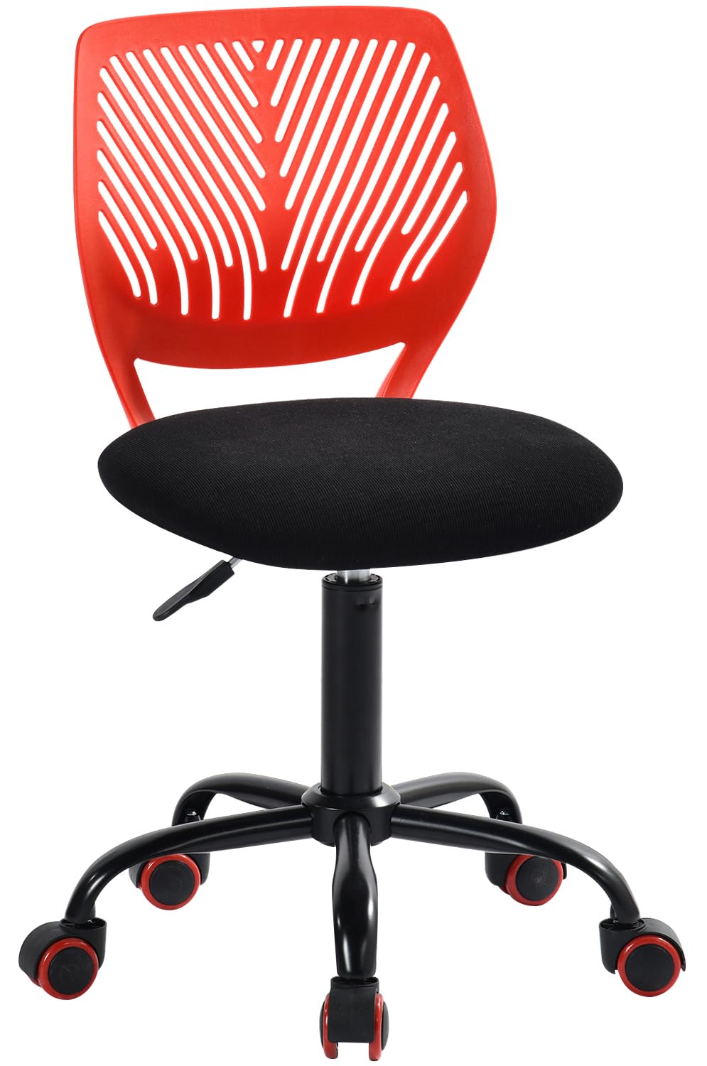 Study Desk Chair Armless Cute, Ergonomic Small Swivel Adjustable Rolling Lightweight Task Chair with Wheels and Mesh Padded Cushion